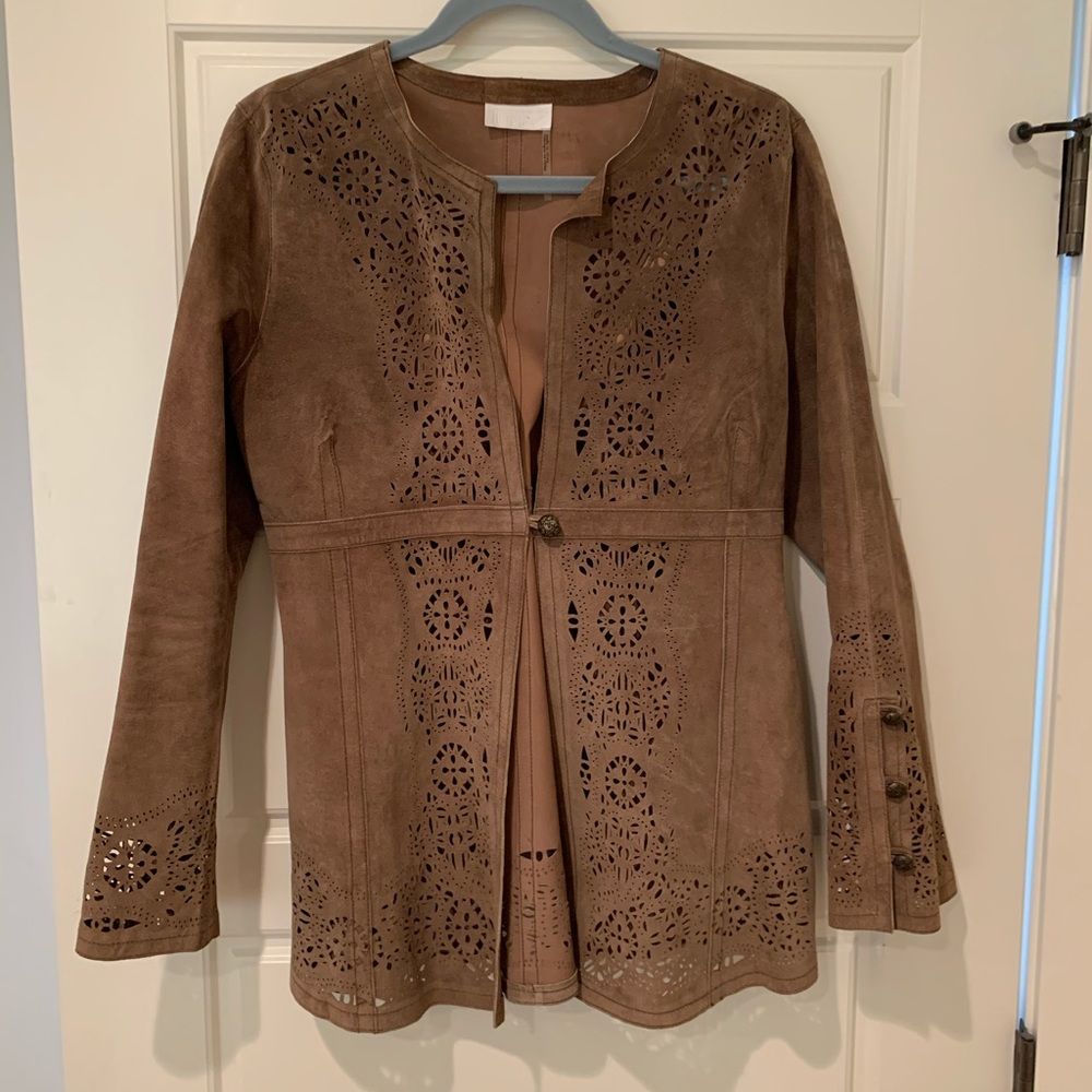 Cutout Leather Blazer